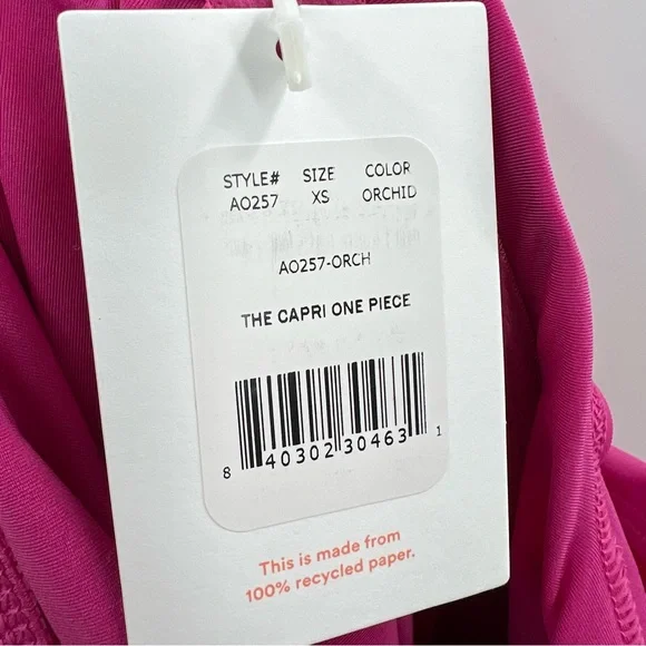 Andie Swim NWT The Capri One Piece Eco Nylon Orchid Classic Swimsuit size XS